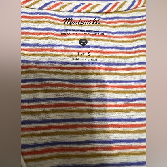 Madewell Multi Color stripe V neck tank in S - Picture 2 of 2